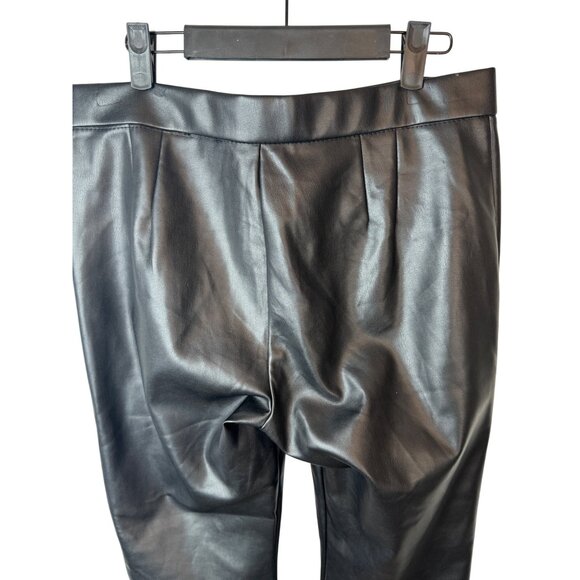 Zara Large Faux Leather Black Pants Wide Leg - Picture 10 of 16